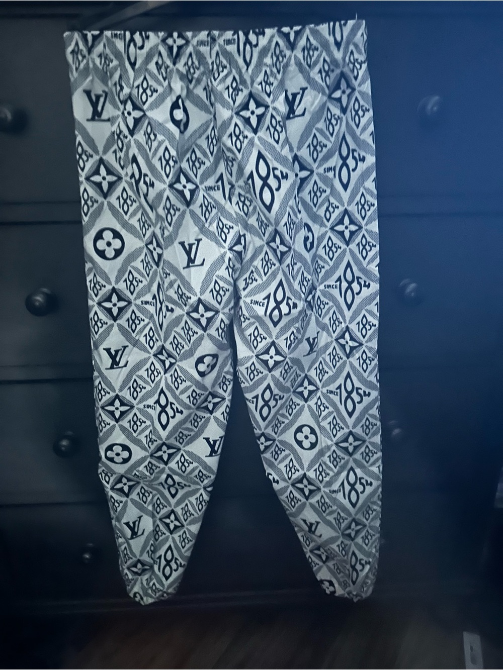Monogram Graphic Joggers in Black & White - Picture 3 of 3